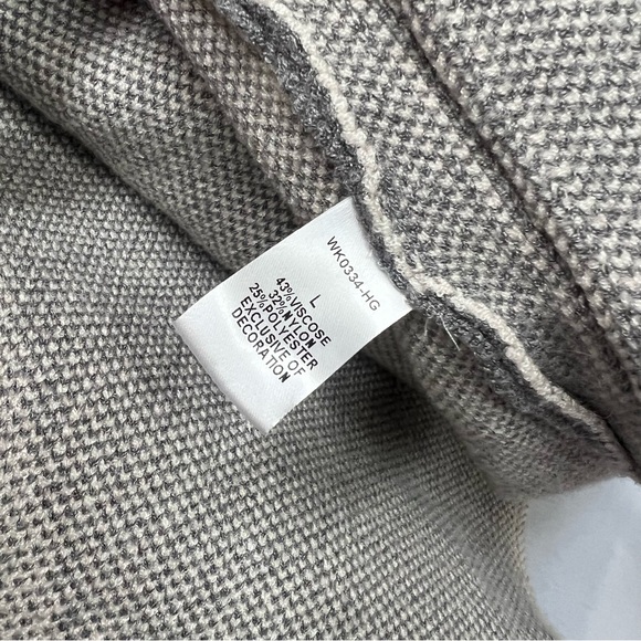 THML Gray Cardigan Soft Knit Dolman Cream Heart Print Large - Picture 8 of 8